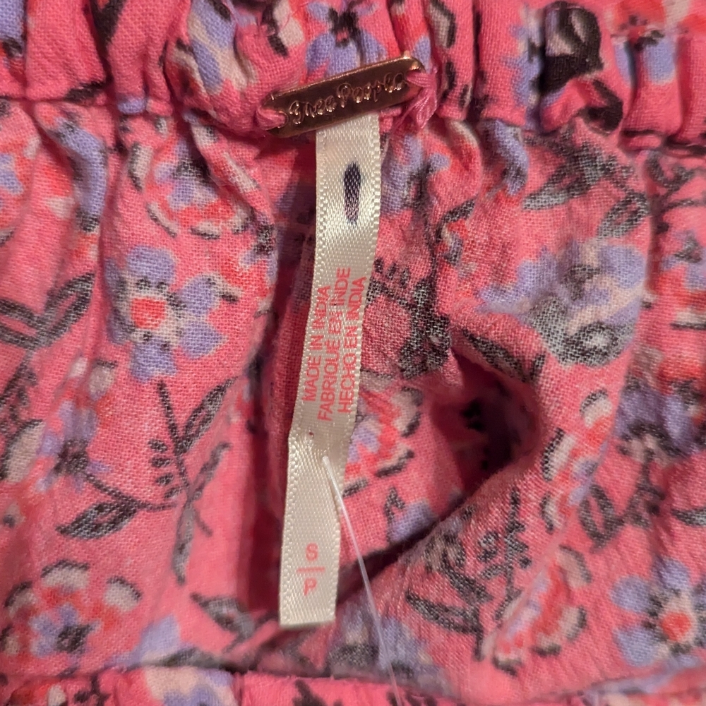 NWOT Free People James Smocked Pink Floral Top, Size Small - Picture 9 of 12